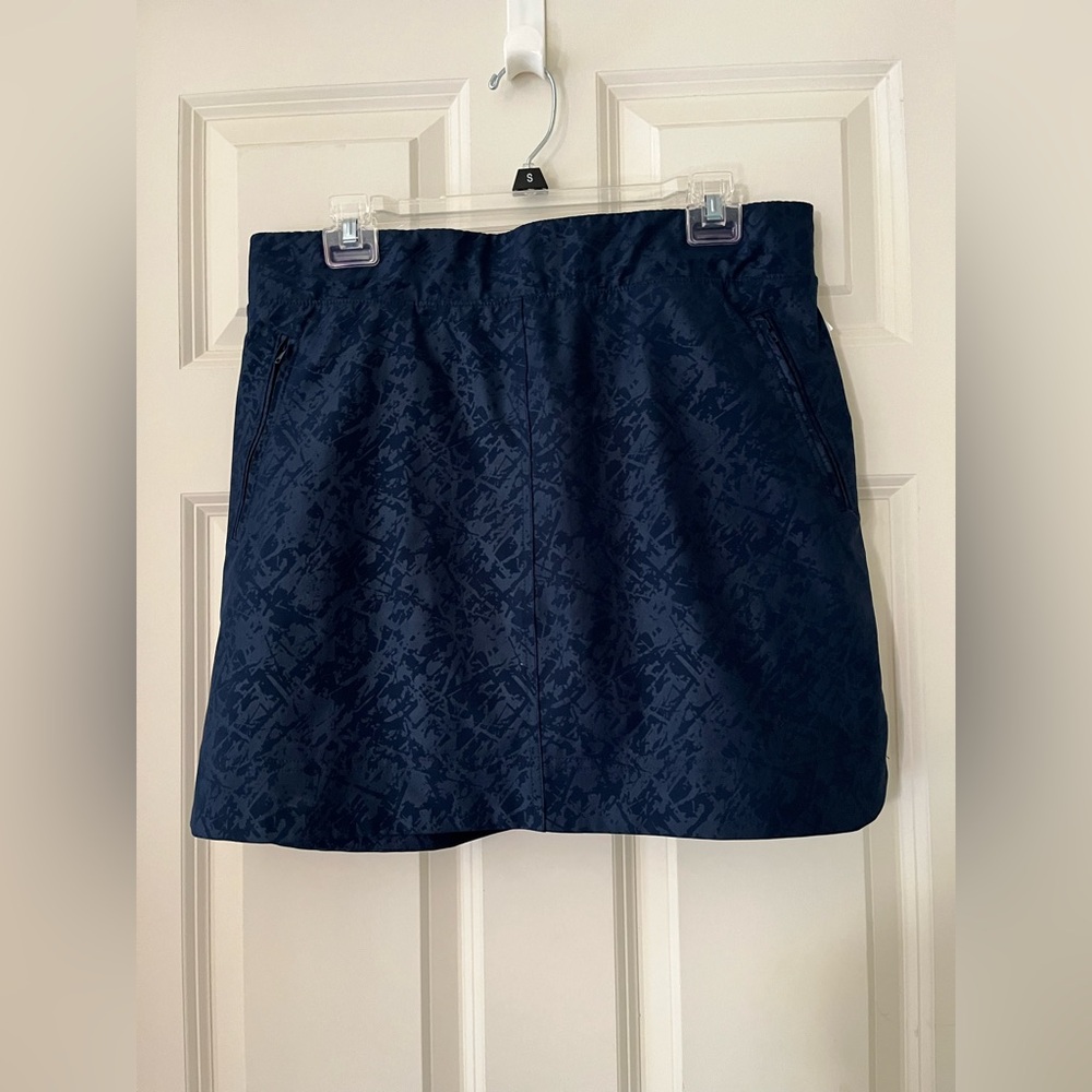 Women's Orvis Blue Marbled Embossed Shattered Glass Navy Patterned Sport Skort M